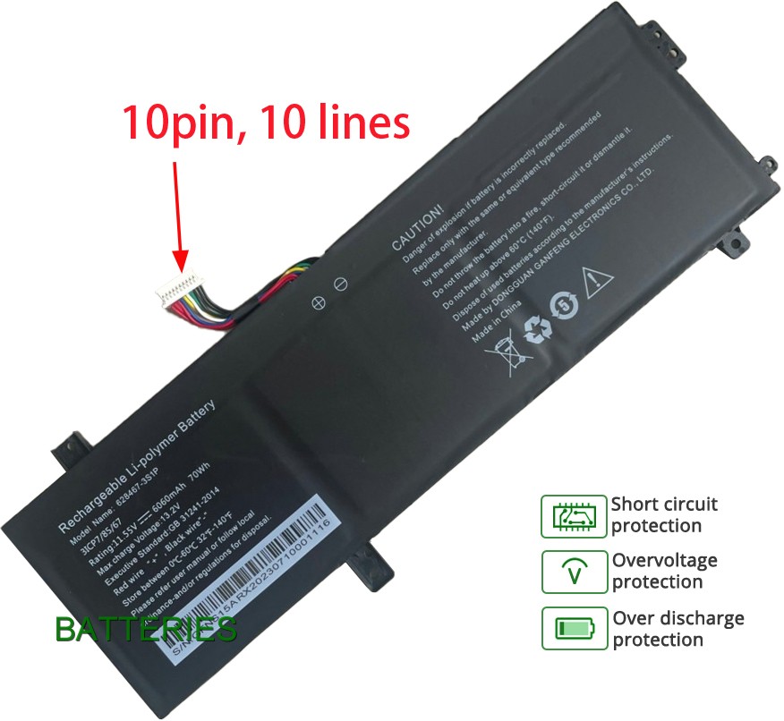 NOTEBOOK CoreBook X Pro battery