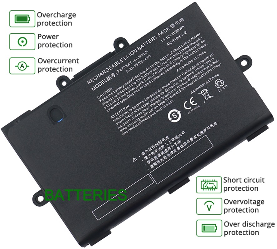 NOTEBOOK P870X battery